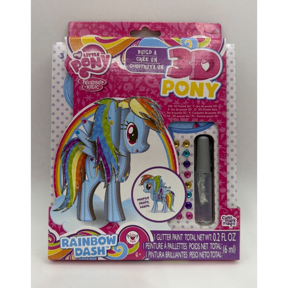 My Little Pony Build a 3D Pony Rainbow Dash Puzzle Set Fashion Angels NIP 2014